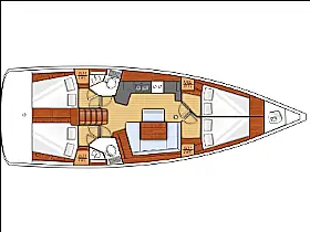 Oceanis 45- 4 cab - Layout